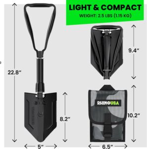 RHINO USA Folding Survival Camping Shovel 2024